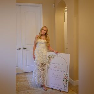 Helsi Audrey Square Neck Floral Appliqué Dress